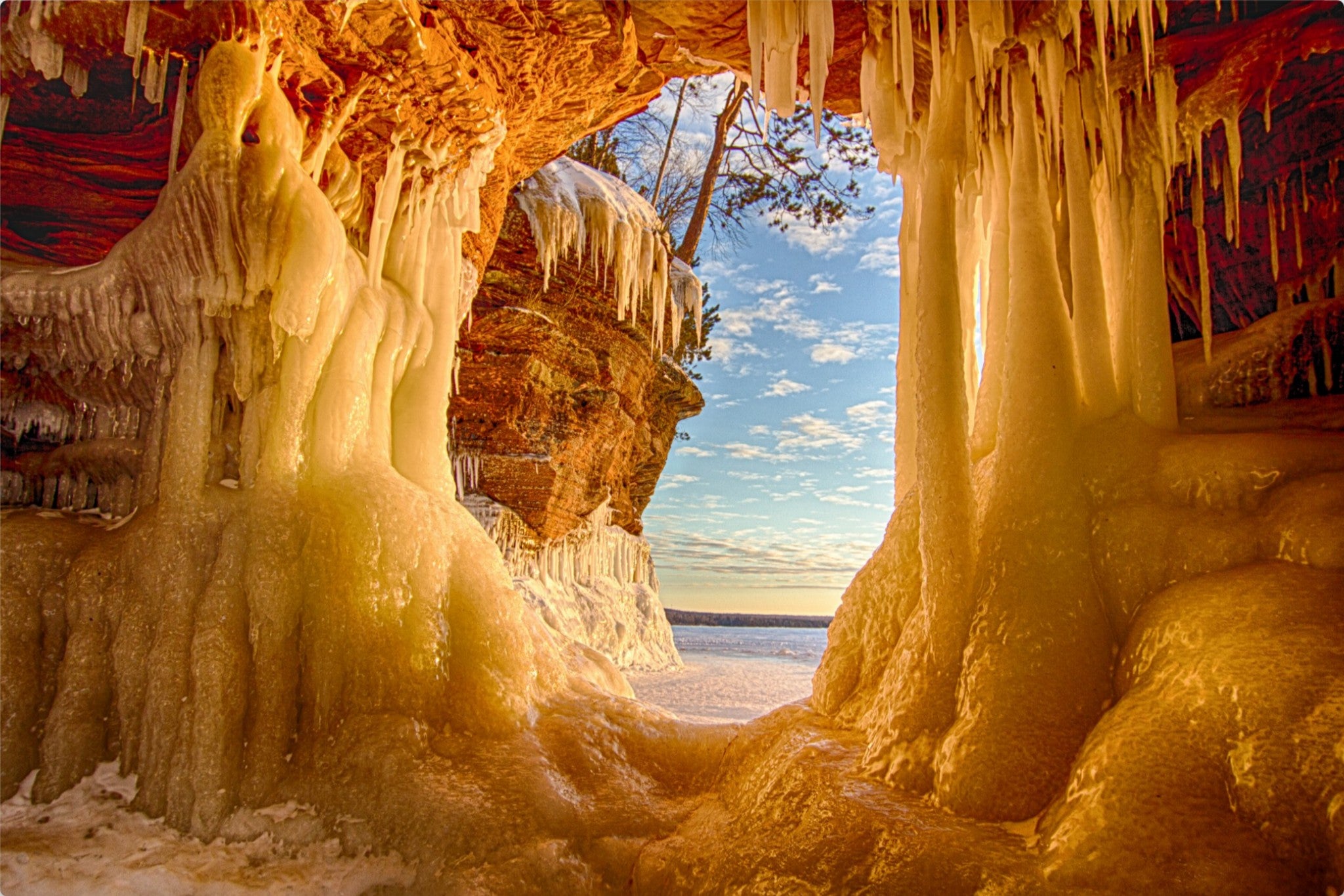 Ice Cave at Sunset